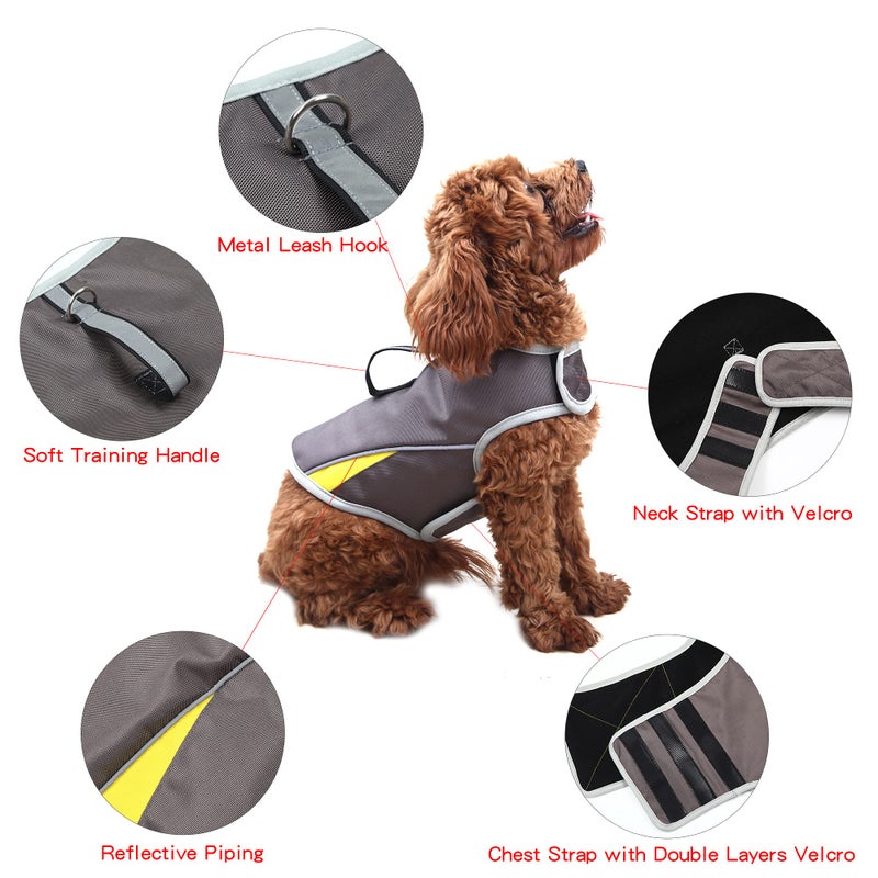 Winbate Dog Anxiety Jacket- Keep Calmig Vest Thunder Coat with D-Ring and Training Handle for Small Dogs(Grey) - Image 3